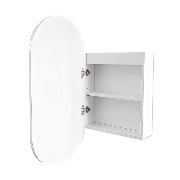 Pill Touchless LED 450 x 900 Matte White Oval Shaving Cabinet