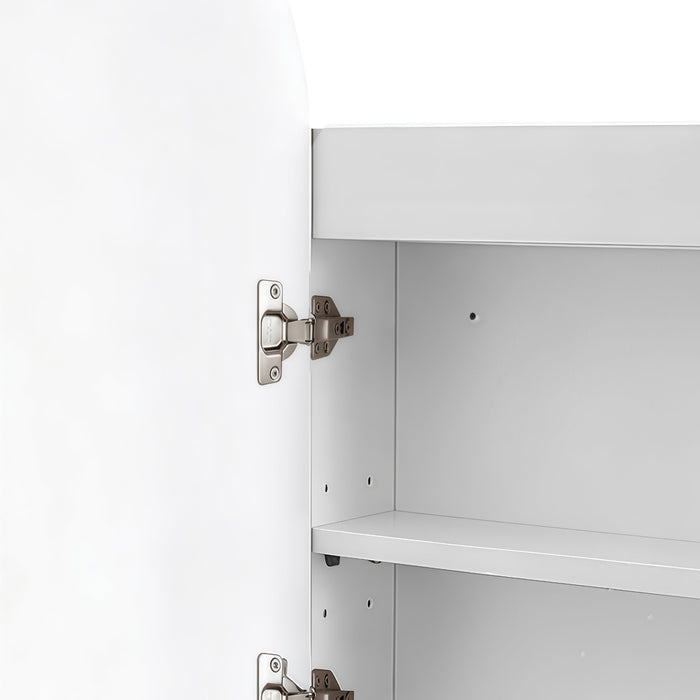 Pill Touchless LED 450 x 900 Matte White Oval Shaving Cabinet