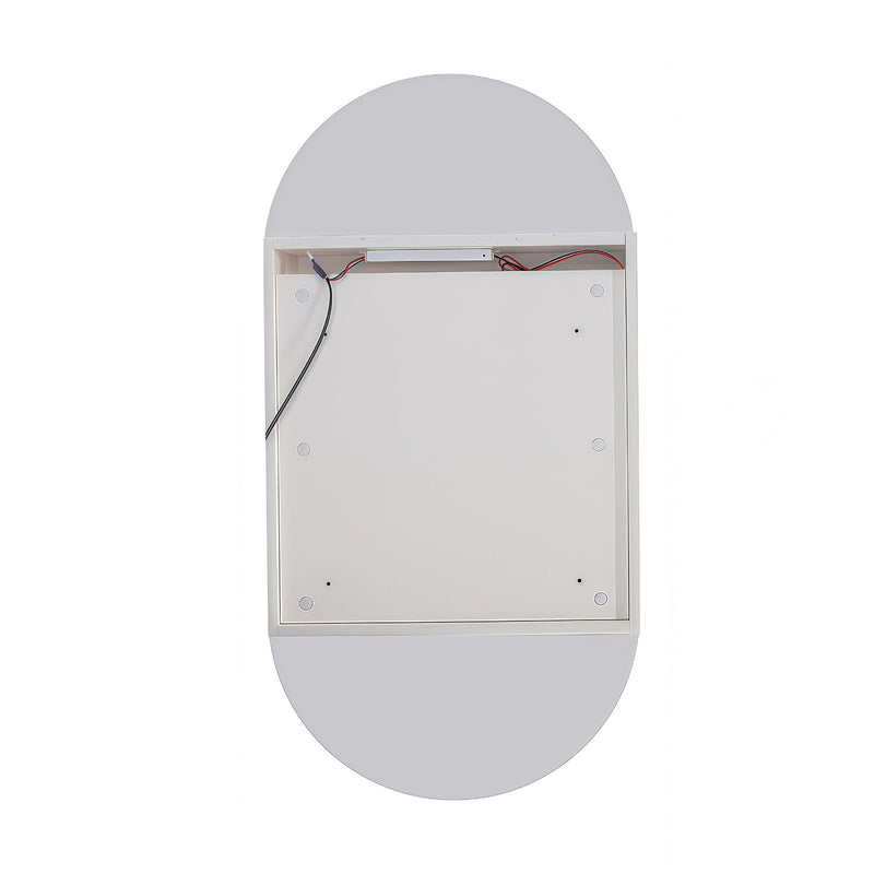Pill Touchless LED 450 x 900 Matte White Oval Shaving Cabinet