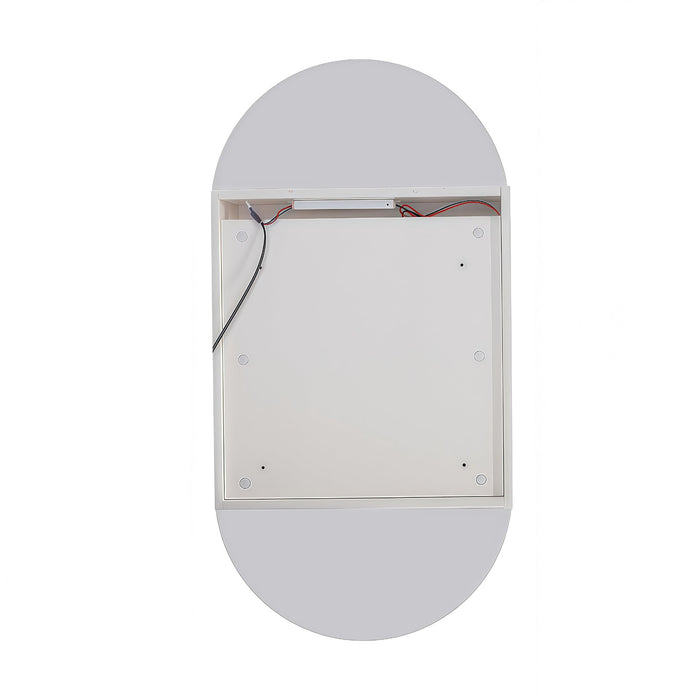 Pill Touchless LED 450 x 900 Matte White Oval Shaving Cabinet