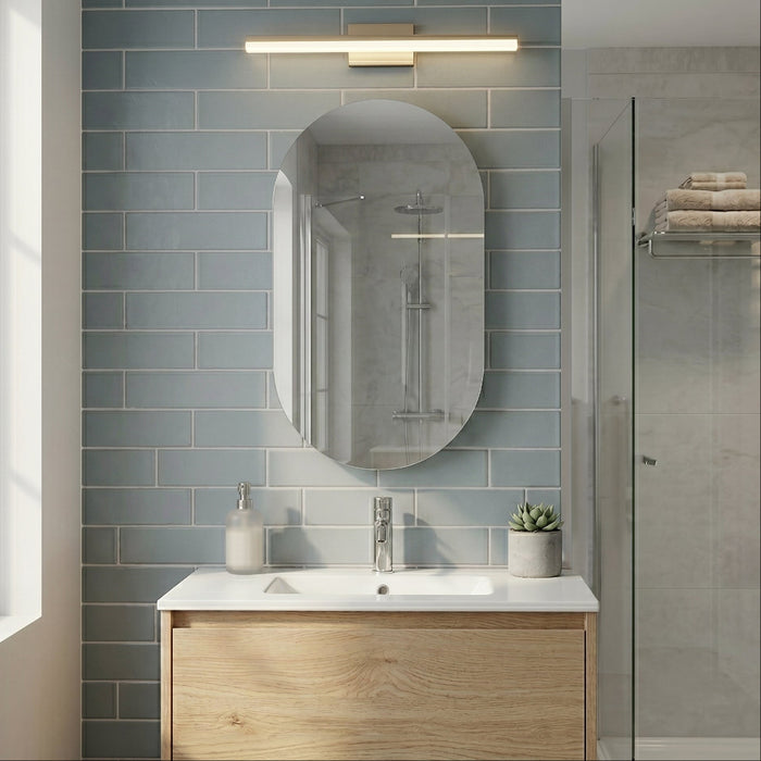 Pill 450 x 900 Matte White Oval Shaving Cabinet