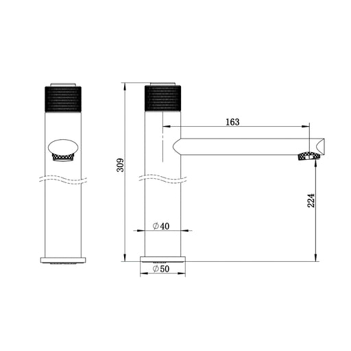 Payten Chrome Push Tall Basin Mixer - Acqua Bathrooms