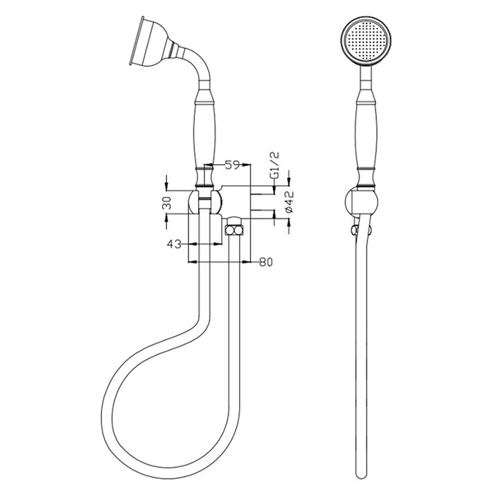 Mica Chrome Heritage Hand Shower