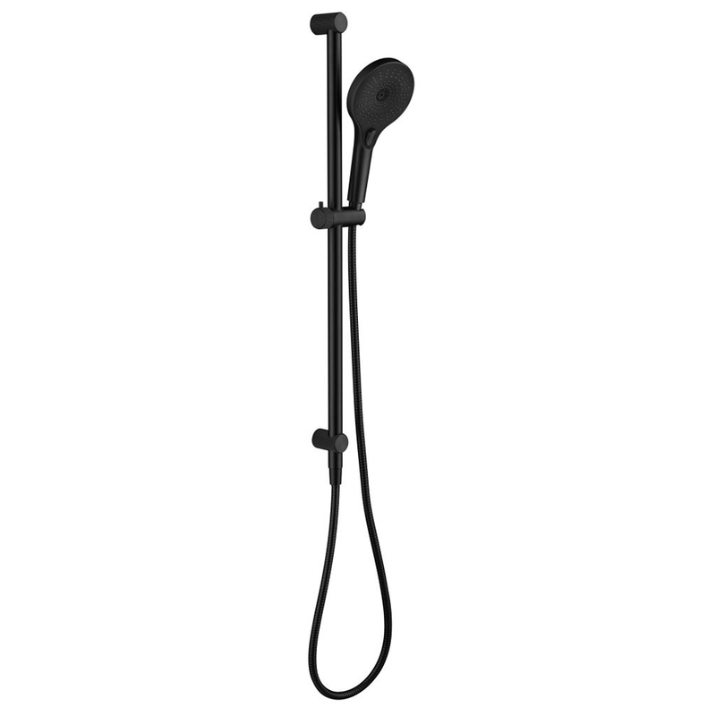 Mica Fluted Matte Black Shower Rail