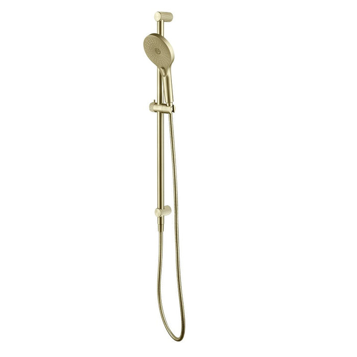 Mica Fluted French Gold Shower Rail - Acqua Bathrooms