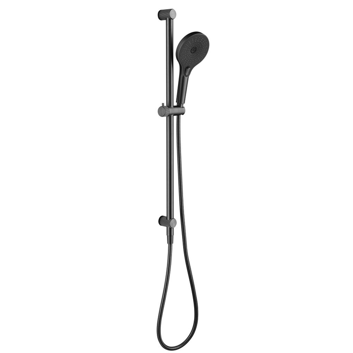 Mica Fluted Gun Metal Shower Rail