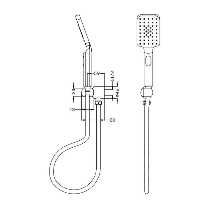 Beki / Tiago Matte Black Hand Shower