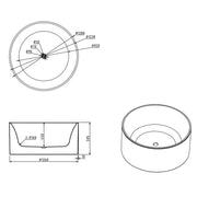 Ravella 1280mm Gloss White Round Freestanding Bath Tub - Acqua Bathrooms