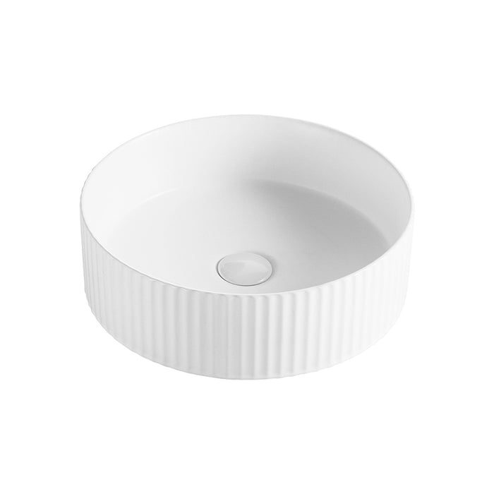 Rema 360 Matte White Round Fluted Above Counter Basin