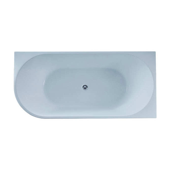 Nesta 1700 Matte White Right Corner Fit Freestanding Bath Tub - Acqua Bathrooms