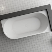 Elara 1500mm Matte White Right Corner Fit Designer Round Freestanding Bath - Acqua Bathrooms