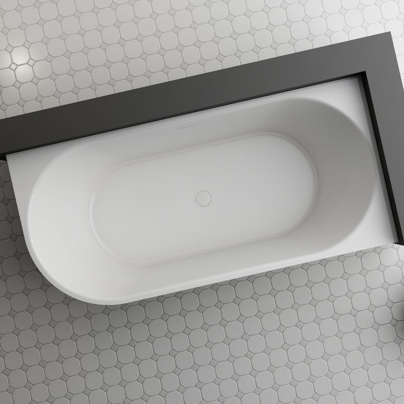 Elara 1500mm Matte White Right Corner Fit Designer Round Freestanding Bath - Acqua Bathrooms