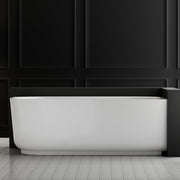 Elara 1500mm Matte White Right Corner Fit Designer Round Freestanding Bath - Acqua Bathrooms