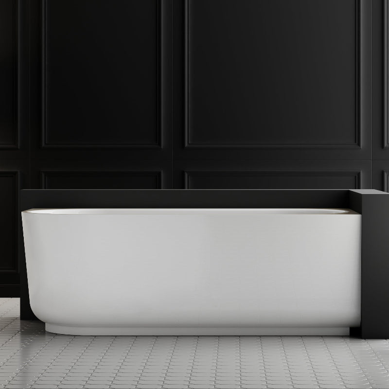 Elara 1500mm Matte White Right Corner Fit Designer Round Freestanding Bath - Acqua Bathrooms