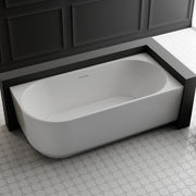Elara 1500mm Matte White Right Corner Fit Designer Round Freestanding Bath - Acqua Bathrooms