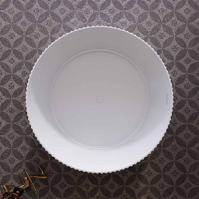Rivata 1500mm Round Fluted Matte White Designer Freestanding Bath