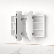 Ronda LED 1200mm Matte White Oval Shaving Cabinet - Acqua Bathrooms