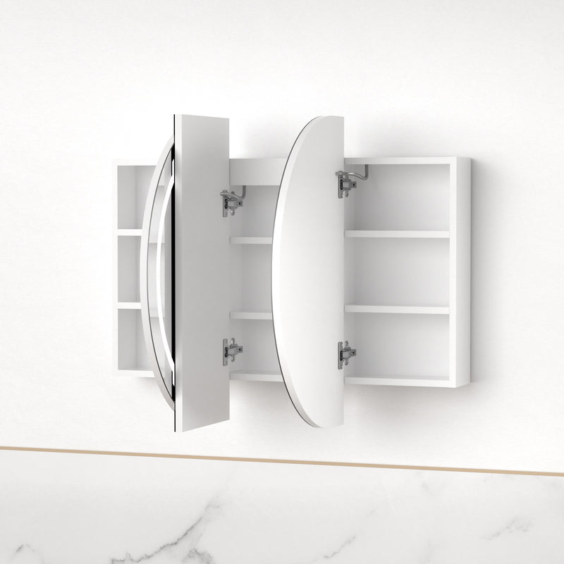 Ronda LED 1200mm Matte White Oval Shaving Cabinet - Acqua Bathrooms