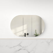 Ronda 1200mm Matte White Oval Shaving Cabinet - Acqua Bathrooms