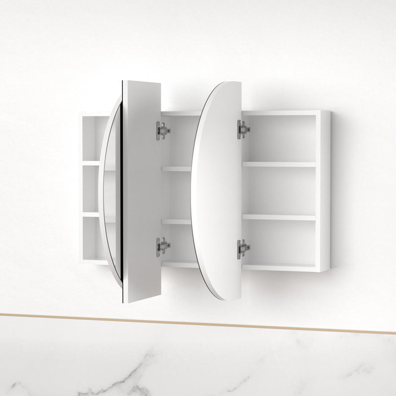 Ronda 1200mm Matte White Oval Shaving Cabinet - Acqua Bathrooms