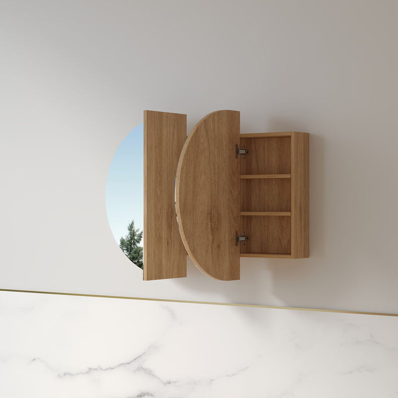 Ronda 1200mm Light Walnut Oval Shaving Cabinet