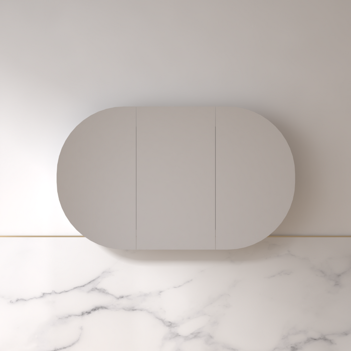 Ronda 1500mm Matte White Oval Shaving Cabinet - Acqua Bathrooms
