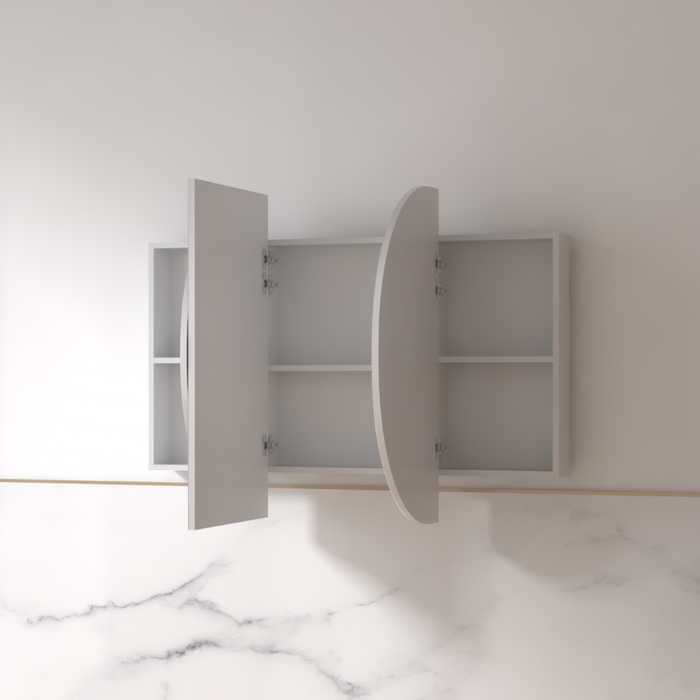 Ronda 1500mm Matte White Oval Shaving Cabinet - Acqua Bathrooms