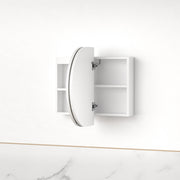 Ronda LED 900mm Matte White Oval Shaving Cabinet - Acqua Bathrooms