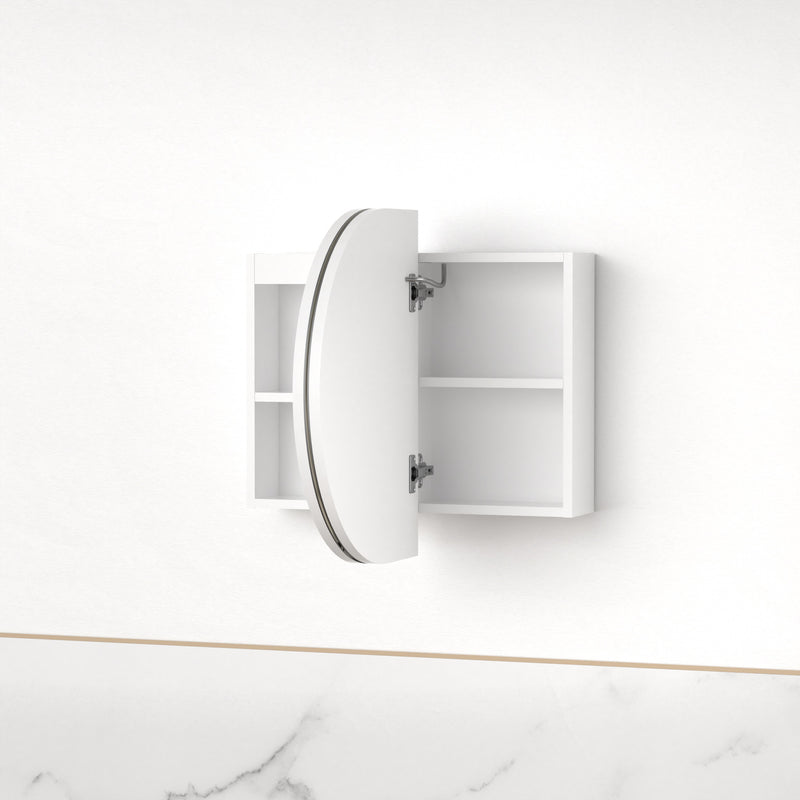 Ronda LED 900mm Matte White Oval Shaving Cabinet - Acqua Bathrooms