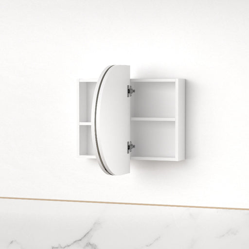 Ronda Matte White Oval Shaving Cabinet - Acqua Bathrooms