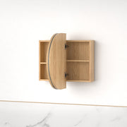 Ronda Light Walnut Oval Shaving Cabinet - Acqua Bathrooms