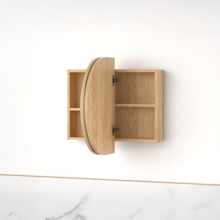 Ronda Light Walnut Oval Shaving Cabinet - Acqua Bathrooms