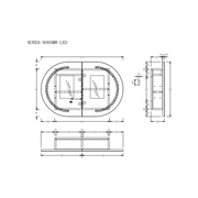 Ronda LED 900mm Matte White Oval Shaving Cabinet - Acqua Bathrooms