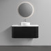 Ronda 750 Curved Matte Black Fluted Wall Hung Vanity - Acqua Bathrooms