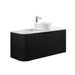 Ronda 750 Curved Matte Black Fluted Wall Hung Vanity - Acqua Bathrooms