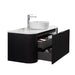 Ronda 750 Curved Matte Black Fluted Wall Hung Vanity - Acqua Bathrooms