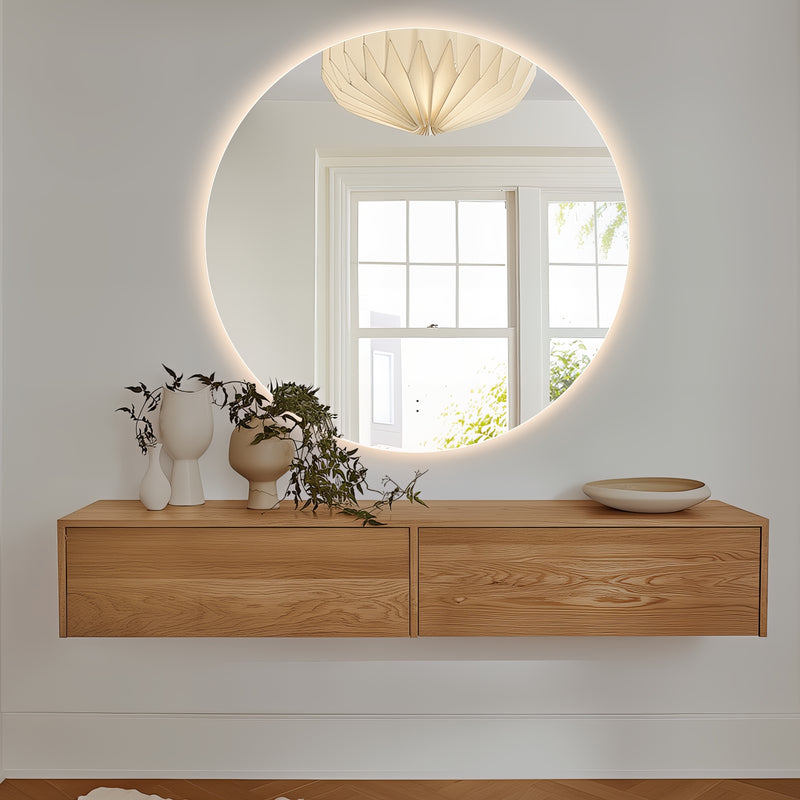 Round Touchless 1000mm LED Mirror - Three Light Temperatures - Acqua Bathrooms