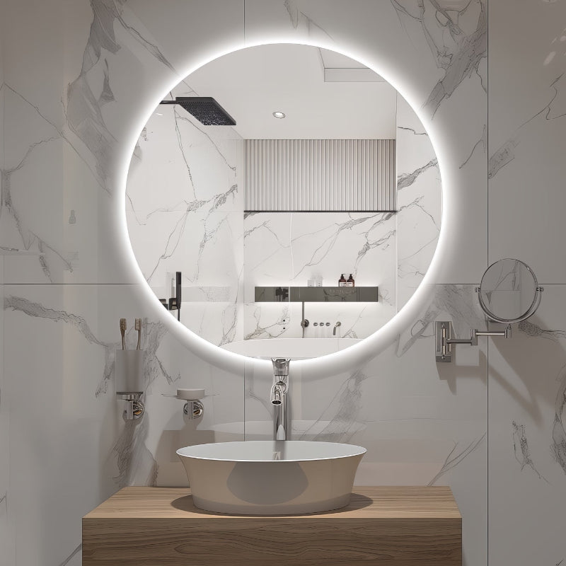 Round Touchless 600mm LED Mirror - Three Light Temperatures - Acqua Bathrooms