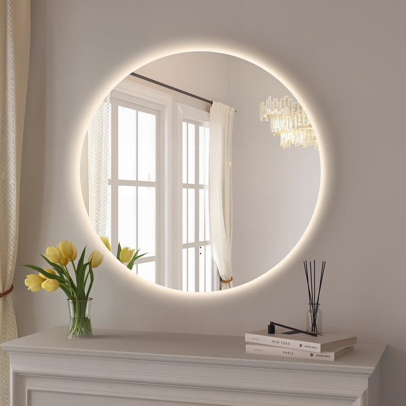 Round Touchless 600mm LED Mirror - Three Light Temperatures - Acqua Bathrooms