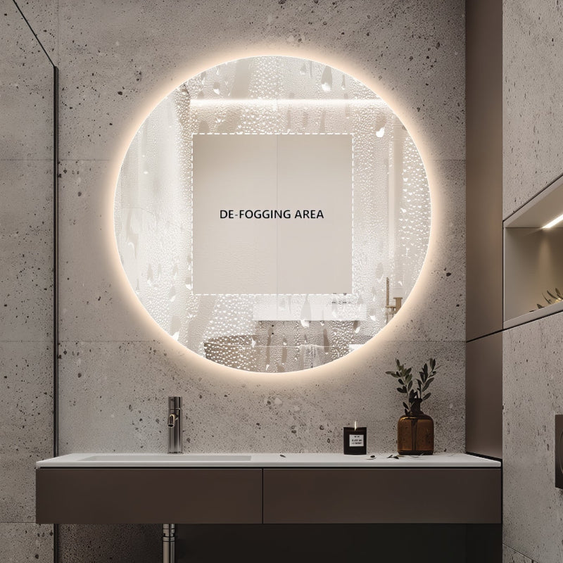 Round Touchless 800mm LED Mirror - Three Light Temperatures - Acqua Bathrooms