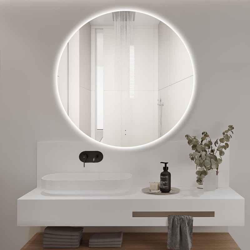 Round Touchless 800mm LED Mirror - Three Light Temperatures - Acqua Bathrooms