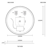 Indulge | Round Touchless 1000mm LED Mirror - Three Light Temperatures - Acqua Bathrooms