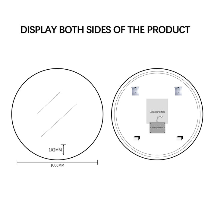 Indulge | Round Touchless 1000mm LED Mirror - Three Light Temperatures - Acqua Bathrooms