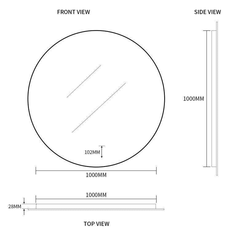 Indulge | Round Touchless 1000mm LED Mirror - Three Light Temperatures - Acqua Bathrooms