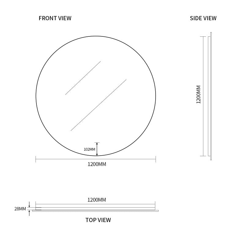 Indulge | Round Touchless 1200mm LED Mirror - Three Light Temperatures - Acqua Bathrooms