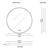 Indulge | Round Touchless 600mm LED Mirror - Three Light Temperatures - Acqua Bathrooms