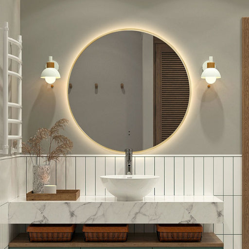 Indulge | Round Touchless Back-Lit Brushed Gold 600mm LED Mirror - Three Light Temperatures - Acqua Bathrooms