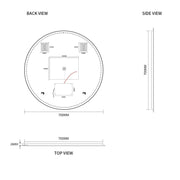 Indulge | Round Touchless 700mm LED Mirror - Three Light Temperatures - Acqua Bathrooms