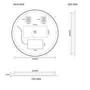 Indulge | Round Touchless 800mm LED Mirror - Three Light Temperatures - Acqua Bathrooms