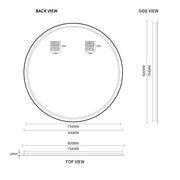 Indulge | Round 800mm Matte Black Framed Mirror - Acqua Bathrooms